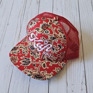 Red Paisley Kafi Texas BBQ Trucker Hat